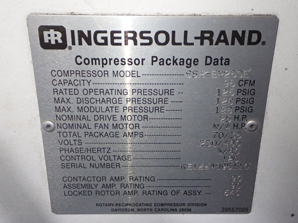 Ingersoll Rand Ingersoll Rand 25 Hp Air Compressor
