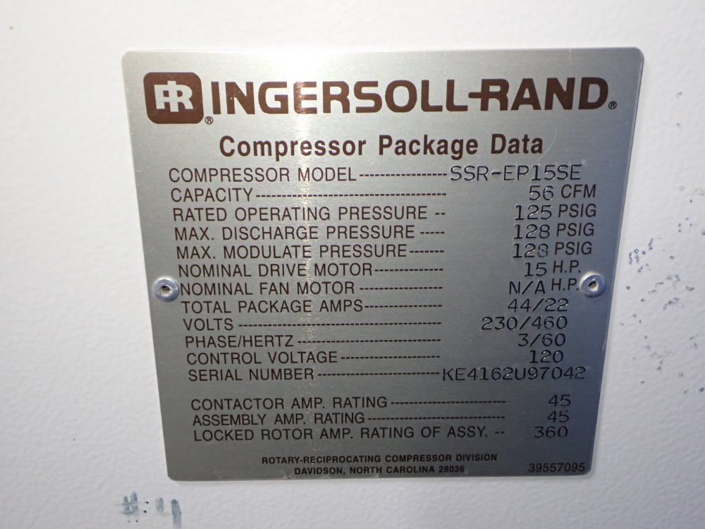 Ingersoll Rand Ingersoll Rand Ssrep15se Air Compressor