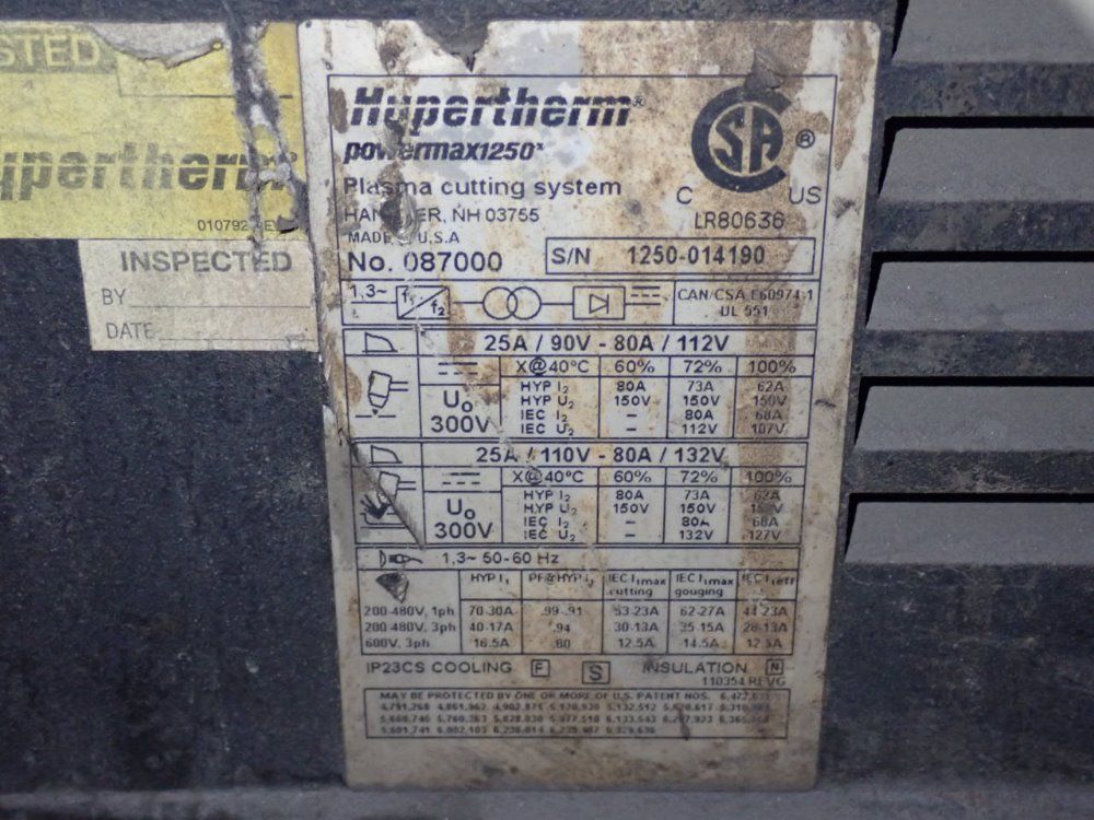 Hypertherm Plasma Cutting System - Powermax1250