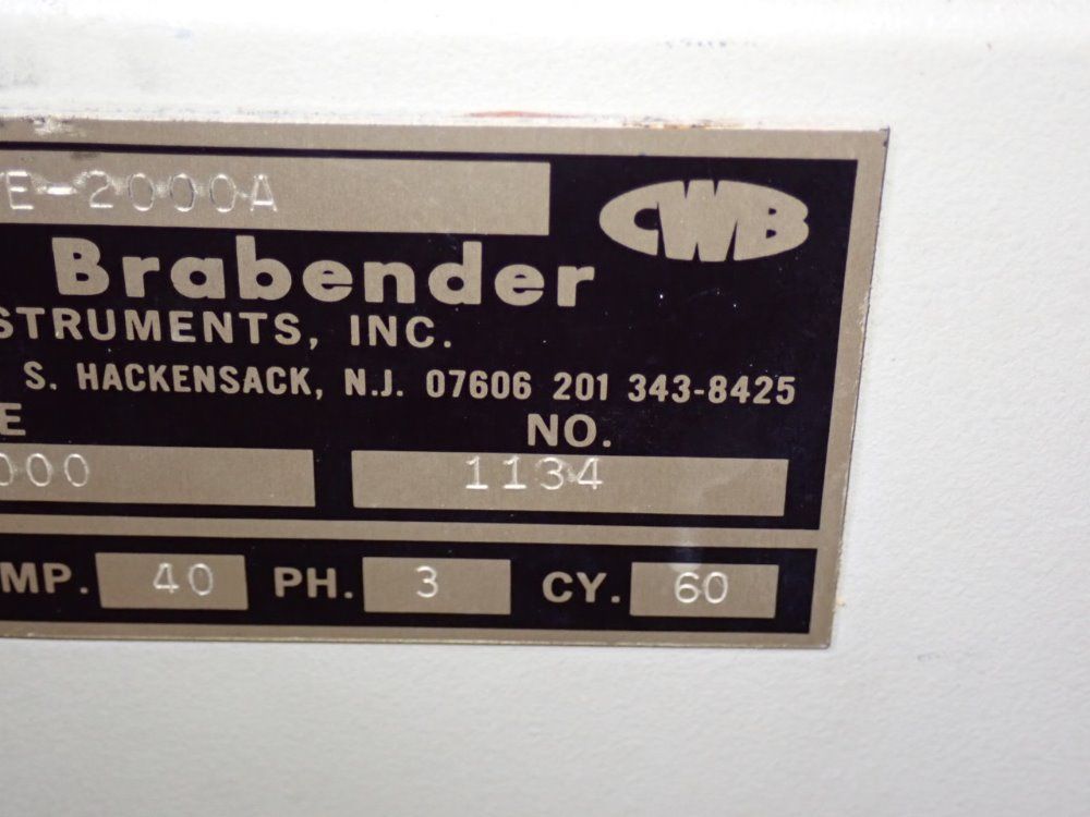 C.w. Brabender Fe-2000a Plasticorder - Fe-2000a