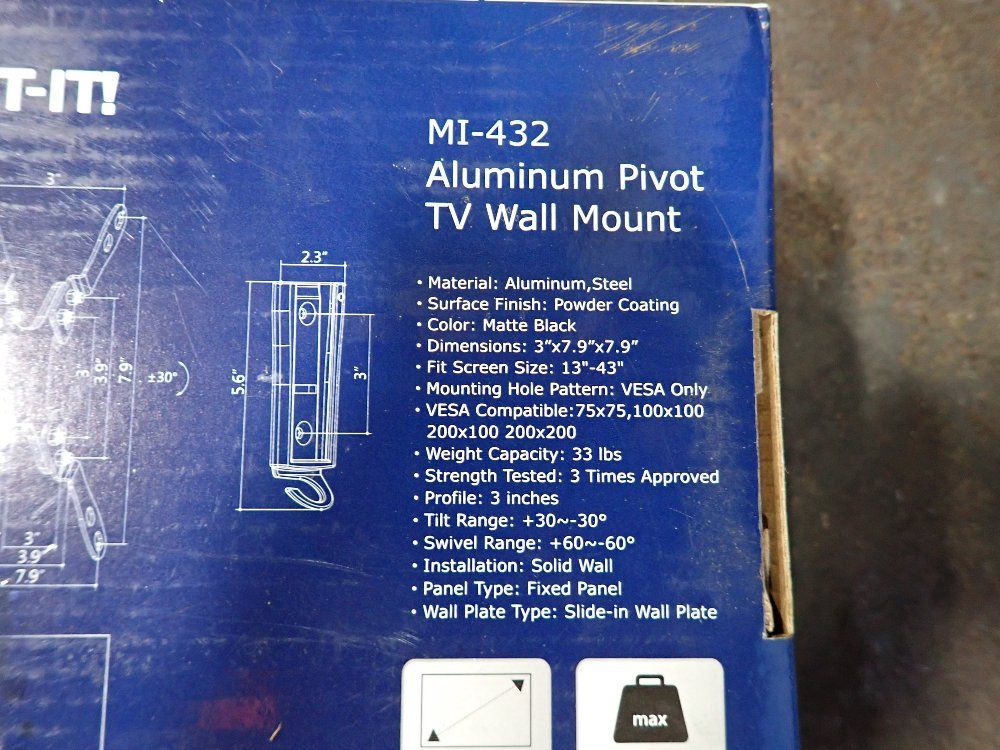  Aluminum Pivot Tv Wall Mount