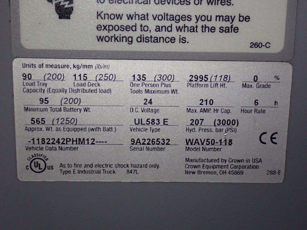 Crown Crown Wav50118 Man Lift