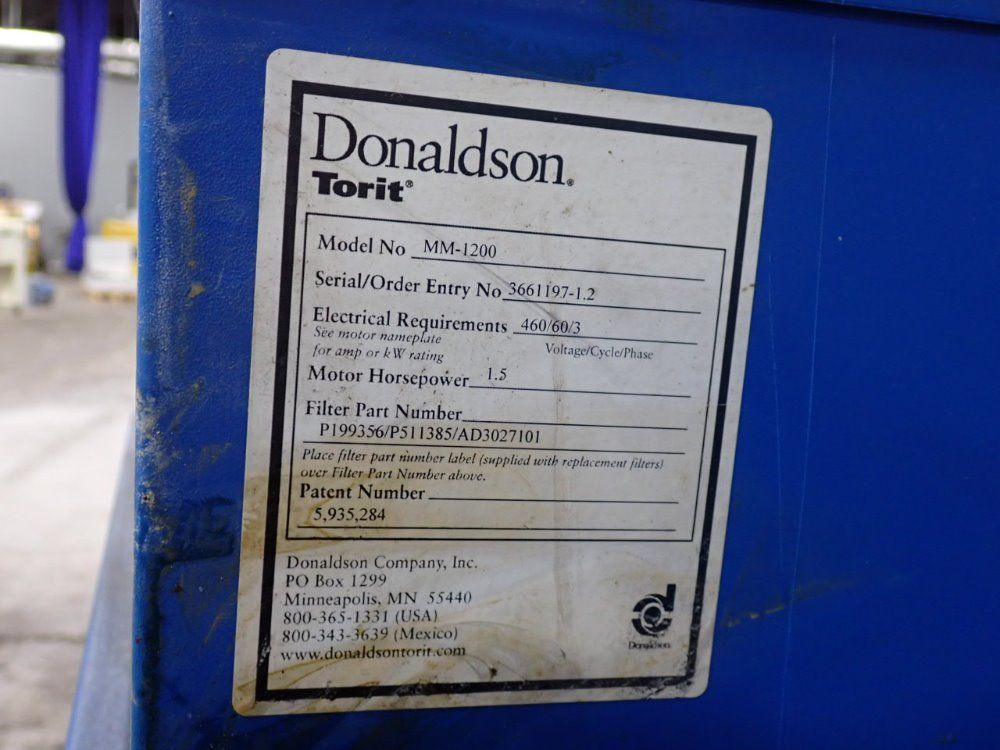 Donaldson Torit Donaldson Torit Mm1200 Mist Collector