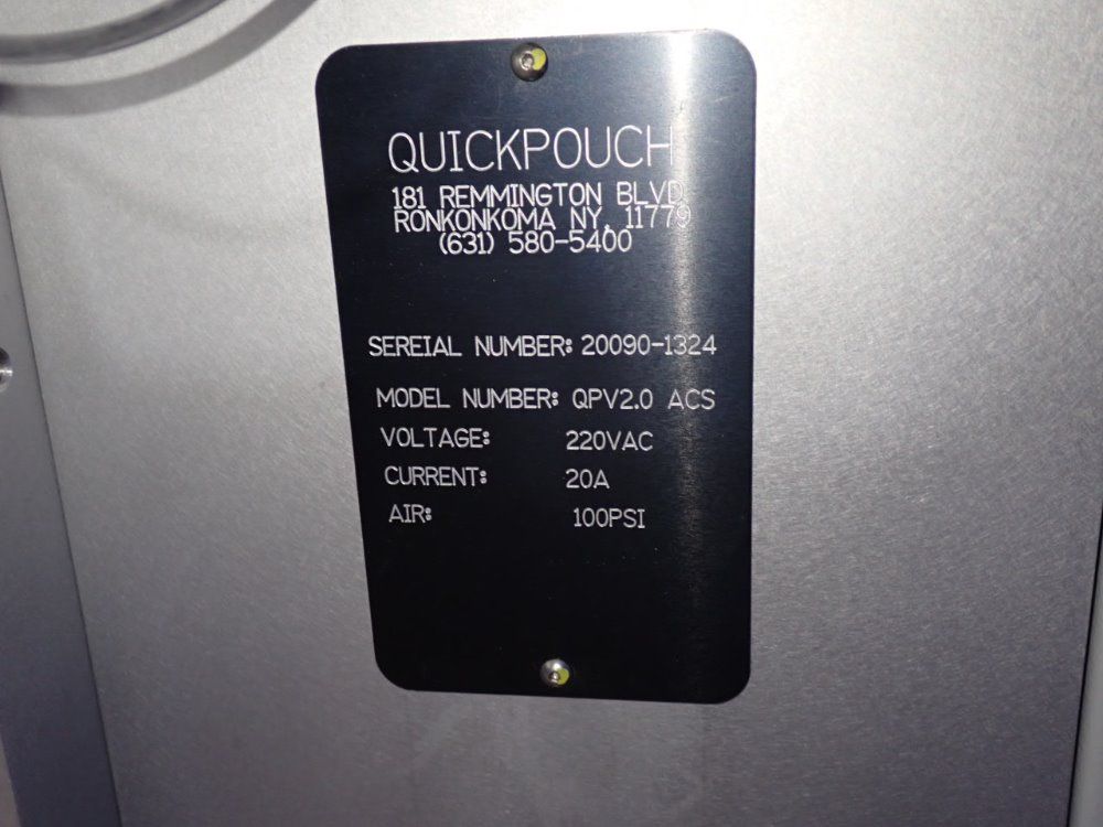 Quickpouch Quickpouch Qpv20 Acs Vertical Air Pouch Machine 
