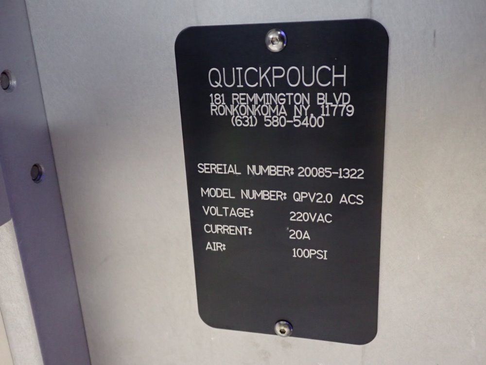 Quickpouch Quickpouch Qpv20 Acs Vertical Air Pouch Machine 