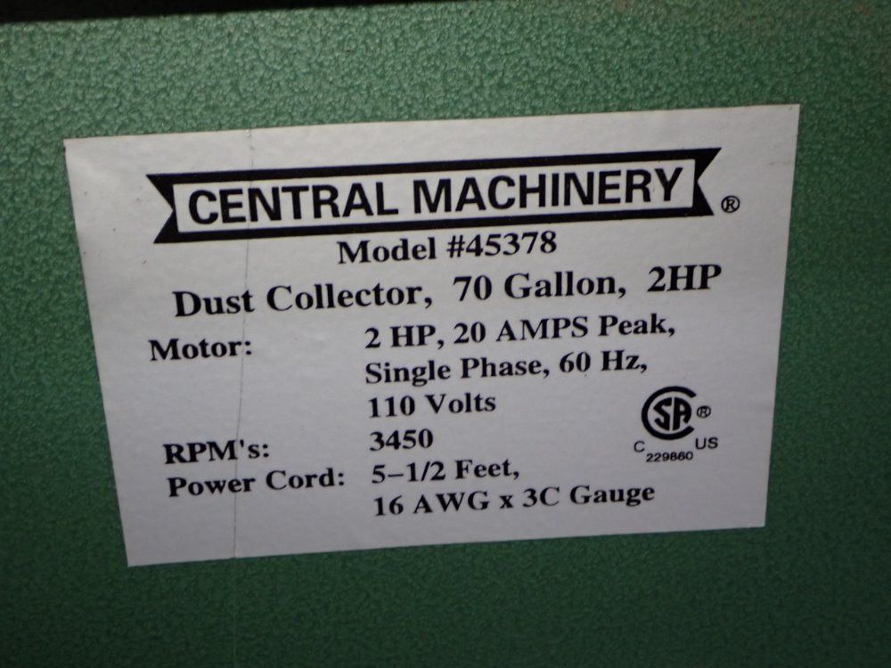 Central Machinery Dust Collector