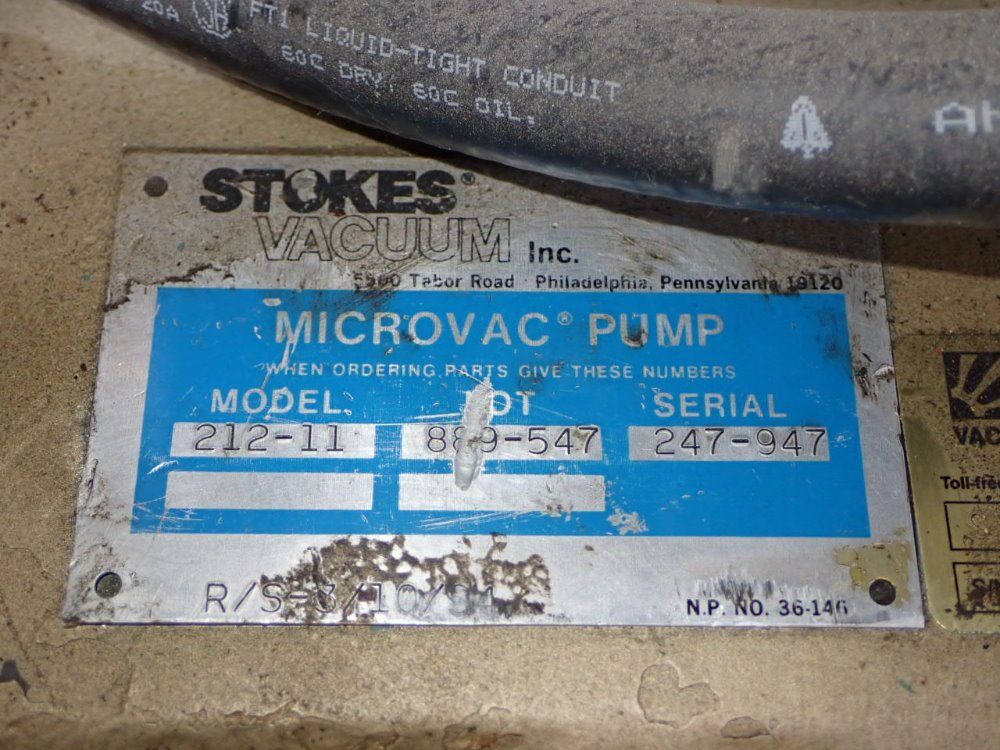 Stokes Stokes 21211 Pump