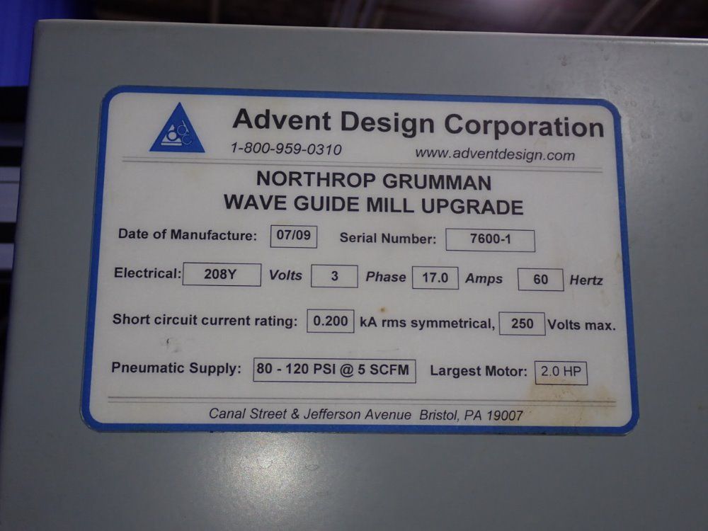 Advent Design Corporation 2009 Advent Design Corporation 76001 Wave Guide Mill