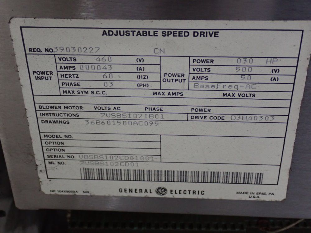General Electric Adjustable Speed Drive