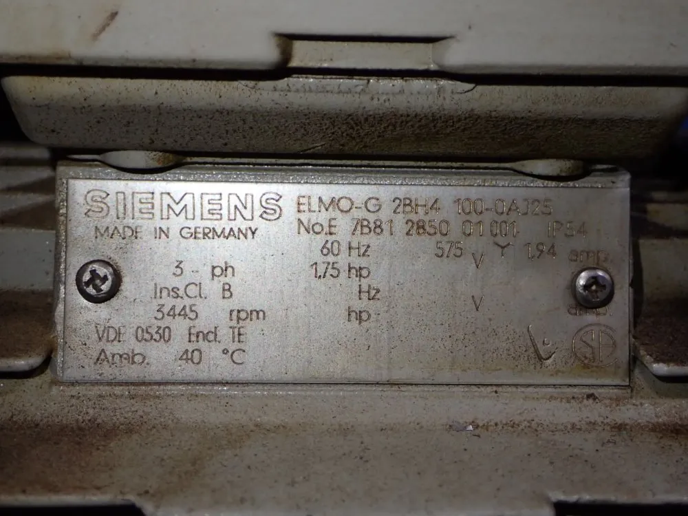 Siemens 1.75 Hp Vacuum Pump
