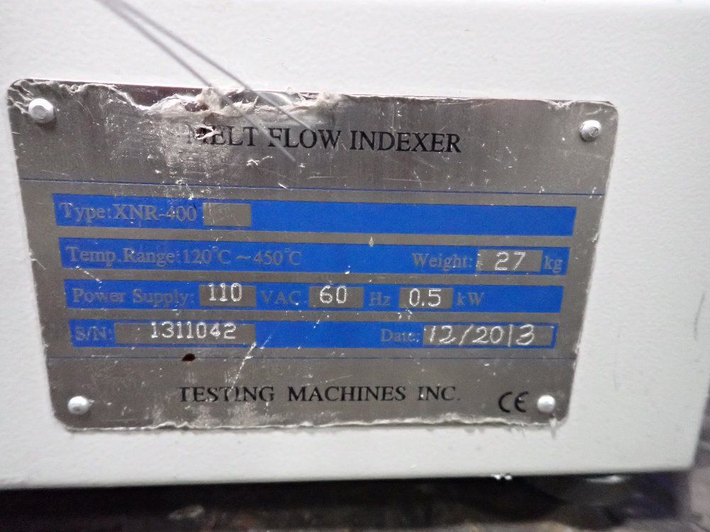 Testing Machines Inc 2013 Testing Machines Inc Xnr400 Melt Flow Indexer