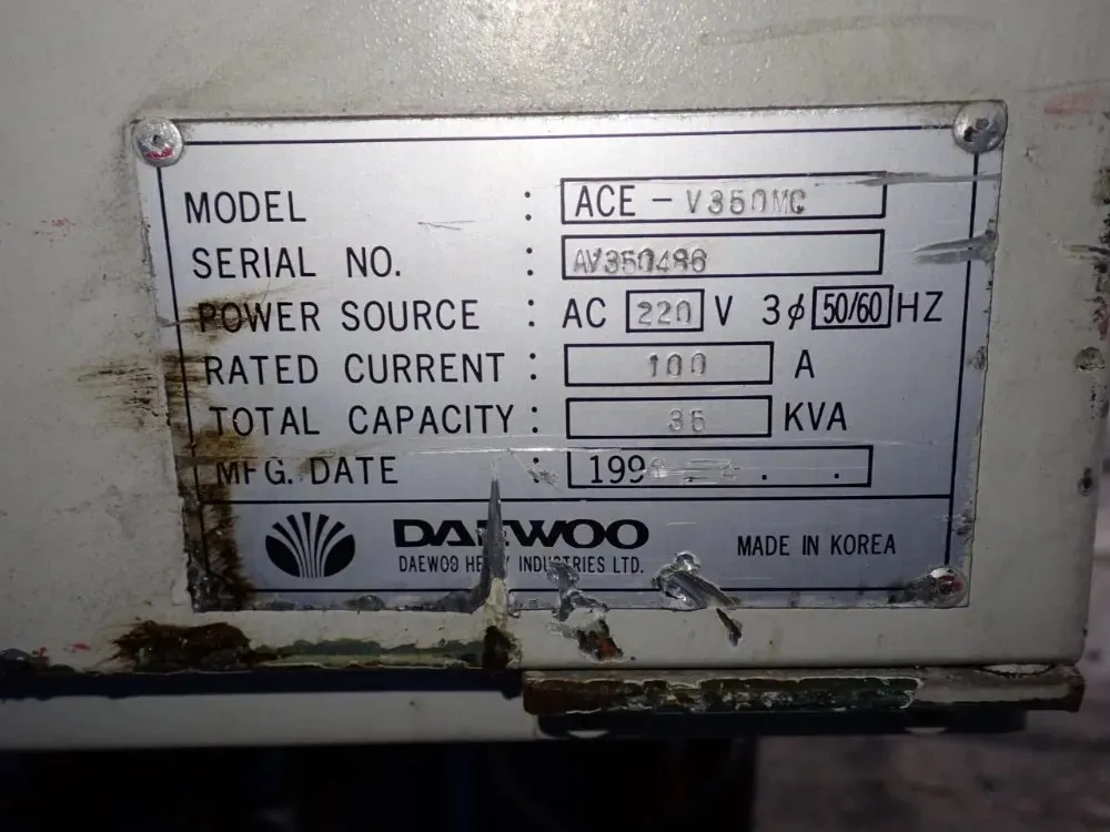 Daewoo Daewoo Acev350mc Cnc Vmc