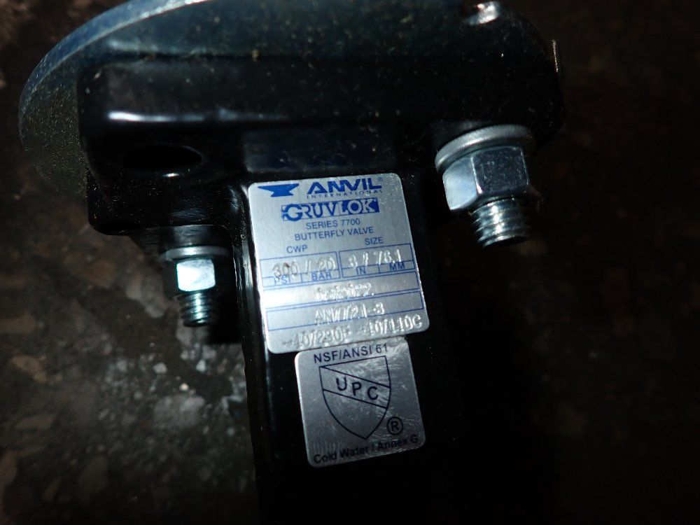 Gruvlok 3" Butterfly Valve - Series 7700