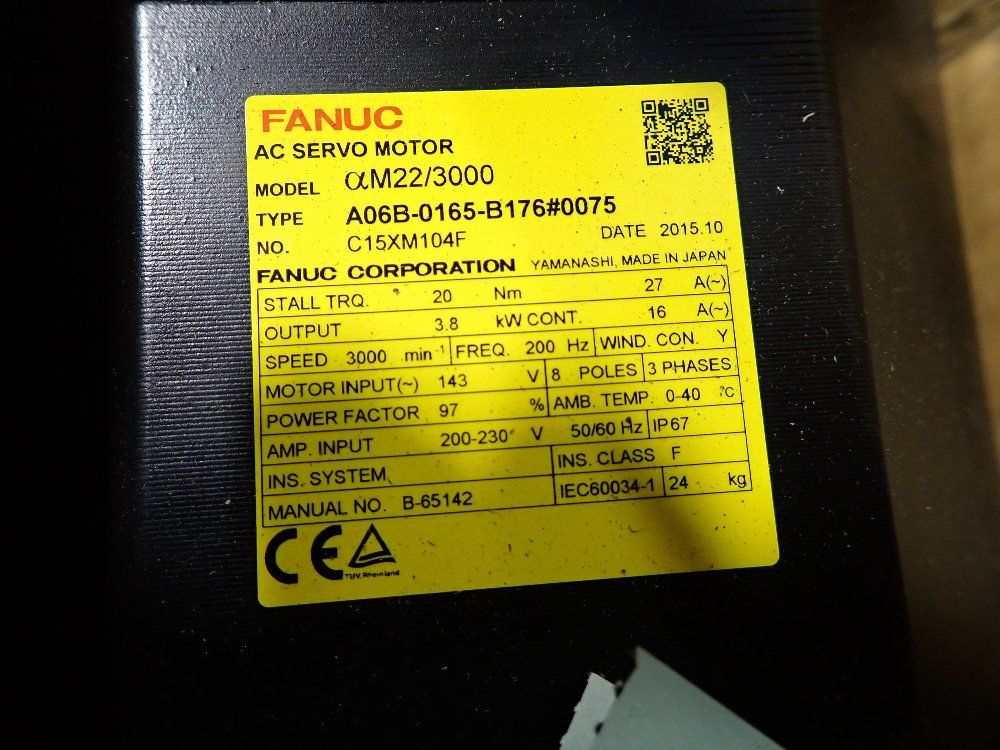 Fanuc 2015 Fanuc A06b-0165-b176 Servo Motor - A06b-0165-b176