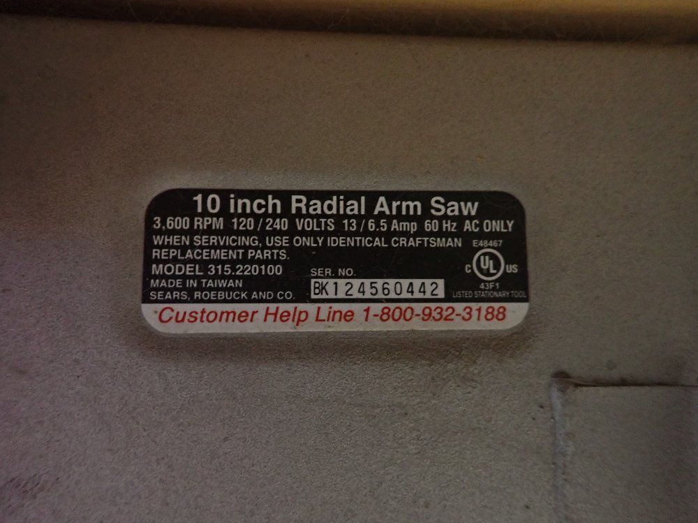 Craftsman Radial Arm Saw