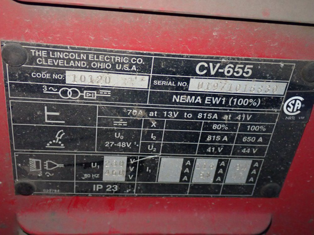 Lincoln Electric 650 Amps Welder - Cv-655