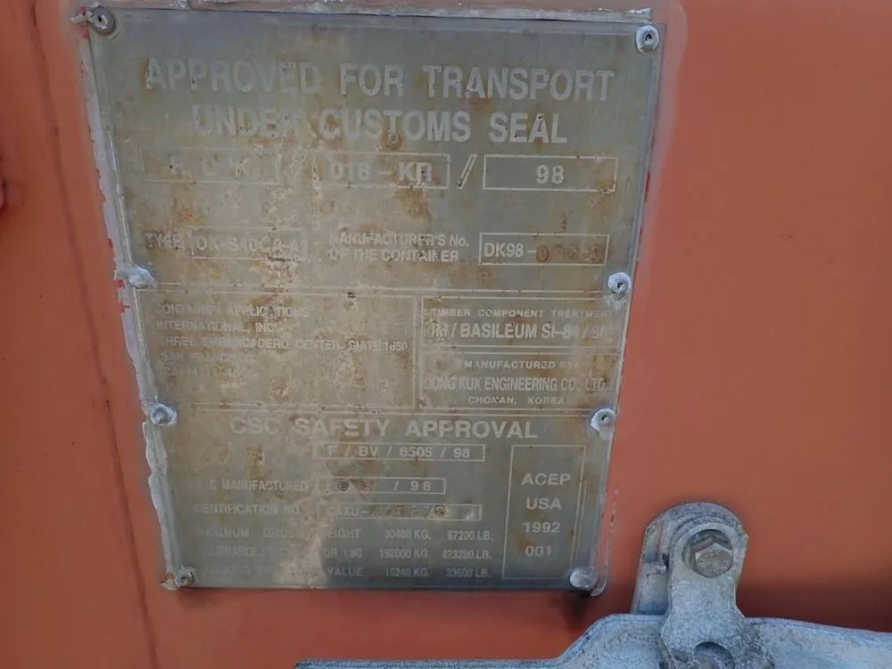 2380 Cu Ft Shipping Container - Dk-s40ca-a