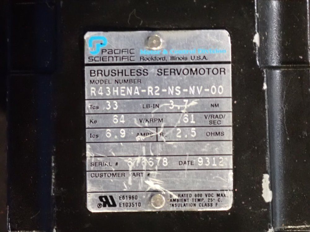Pacific Scientific Brushless Servo Motor