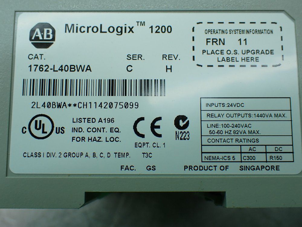 Allenbradley Micrologix 1200 Controller