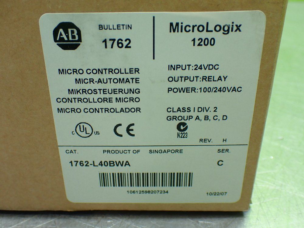 Allenbradley Micrologix 1200 Controller