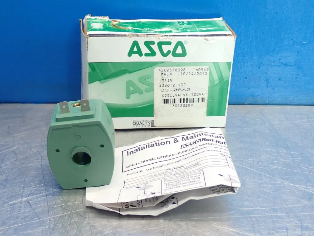 Asco Watertight Solenoid Valve Coil - 238612-132