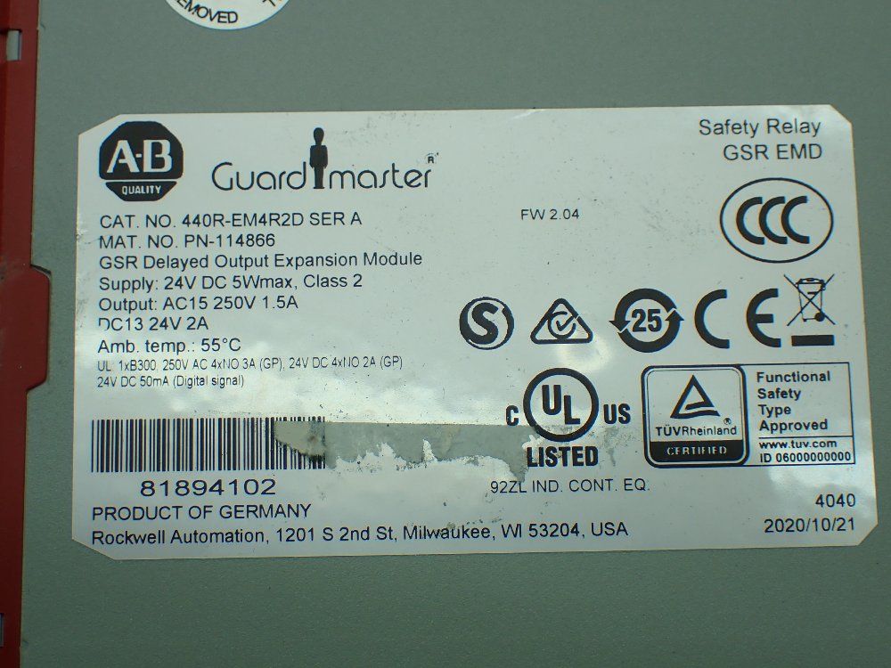 Allenbradley Guardmaster Safety Relay