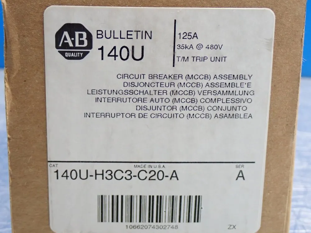 Allen Bradley Molded Case Circuit Breaker - 140u-h3c3-c20-a