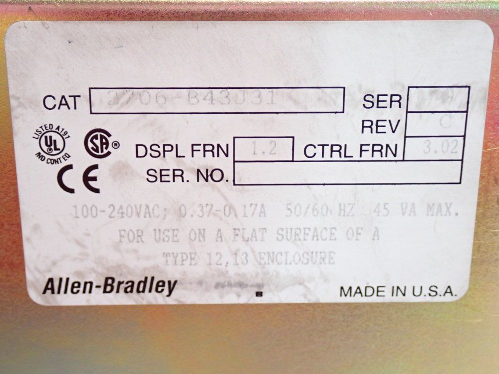 Allen Bradley Dataliner Message Display Module