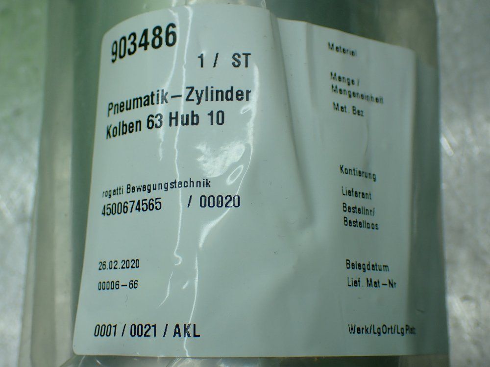 Rogatti Pneumatic Cylinder. Kw 09.20 - 00006-66