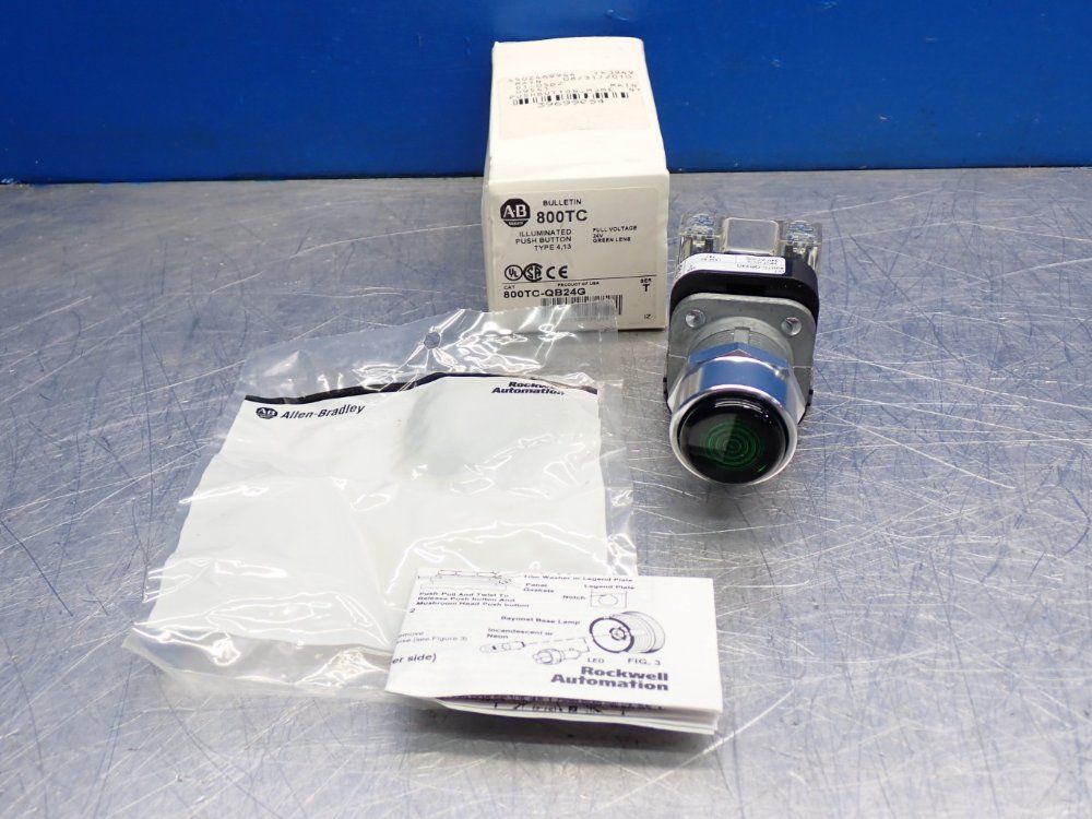 Allen Bradley Illuminated Push Button Green Lens - 800tc-qb24g