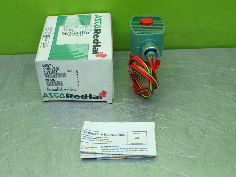 Asco 1/4" Pipe 100psi Redhat Solenoid Valve. - 8320g174