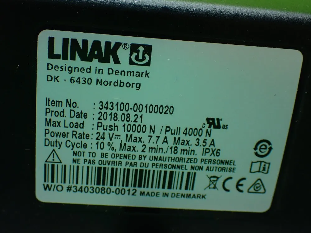 Linak 10000 N Push, 4000 N Pull Electric Actuator. - 343100-00100020