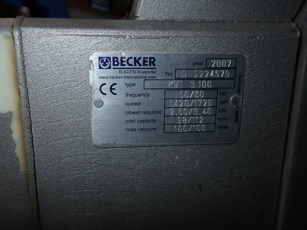 Becker 2007 Becker Kvt 3100 Pump