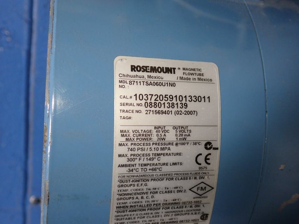 Rosemount Magnetic Flow Tube