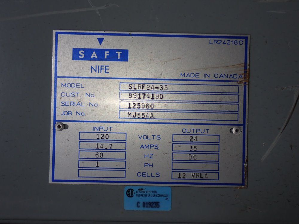 Saft Nife Battery Charger