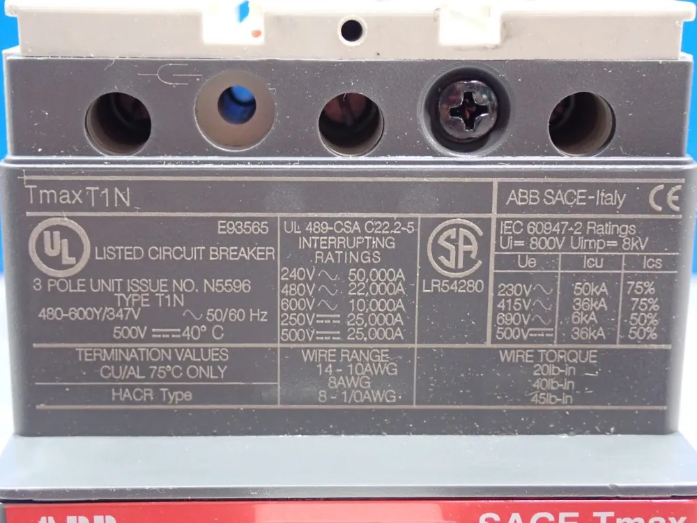 Abb Tmax T1n Circuit Breaker - Sace-tmax-t1-n-100
