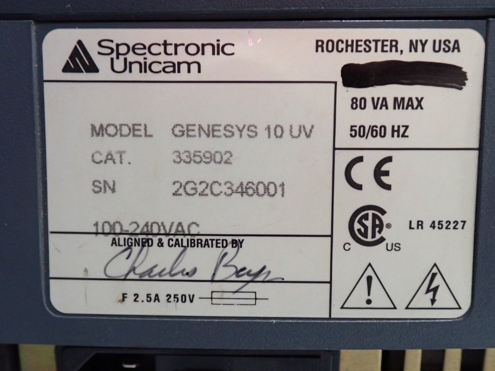 Spectronic Unicam Genesys 10uv Scanning Uvvisible Spectrophotometer