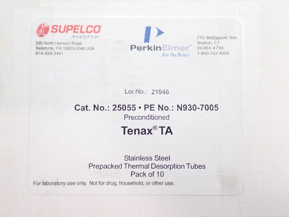 Perkin-elmer Max Temp. 350 °c Prepacked Thermal Desorption Sample Tubes 1 Box Of 12 - N9307005