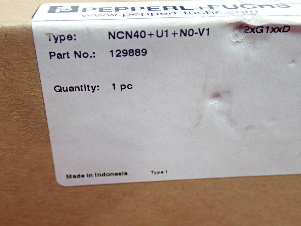 Pepper+fuchs Inductive Sensor - Ncn40-u1-n0-v1