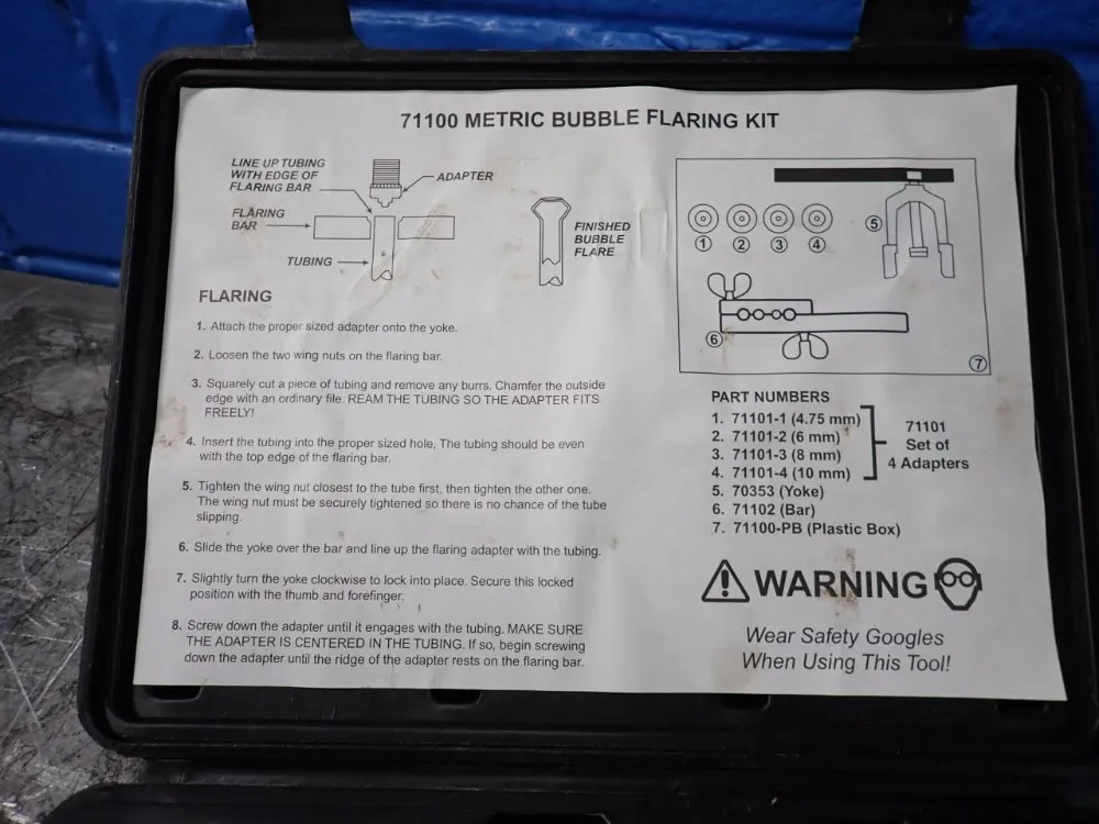 Mastercool Metric Bubble Flaring Kit - 71100