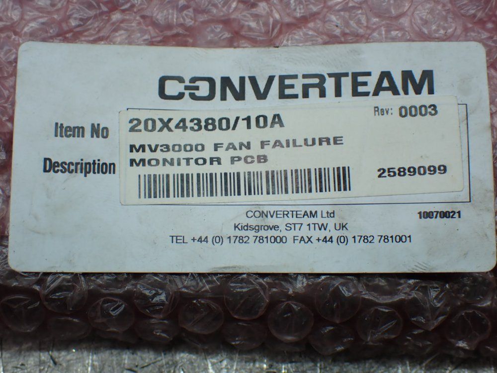 Converteam 3 Mv3000 Fan Failure Monitor Pcb's - 20x4380/10a