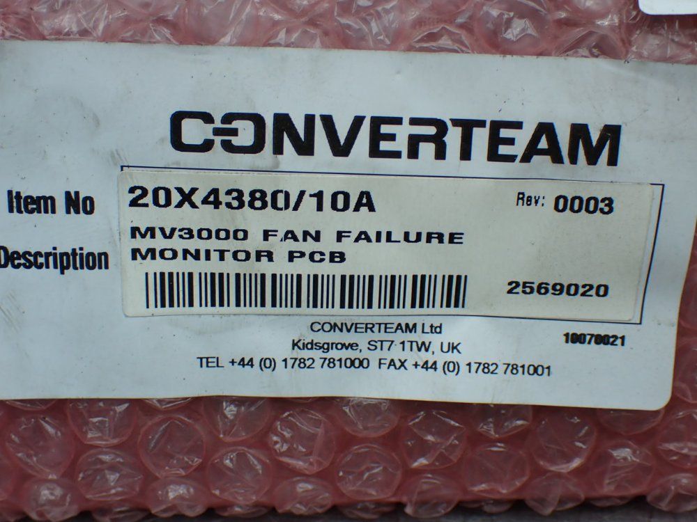 Converteam 3 Mv3000 Fan Failure Monitor Pcb's - 20x4380/10a