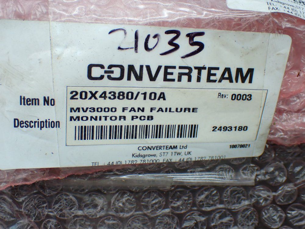 Converteam 3 Mv3000 Fan Failure Monitor Pcb's - 20x4380/10a