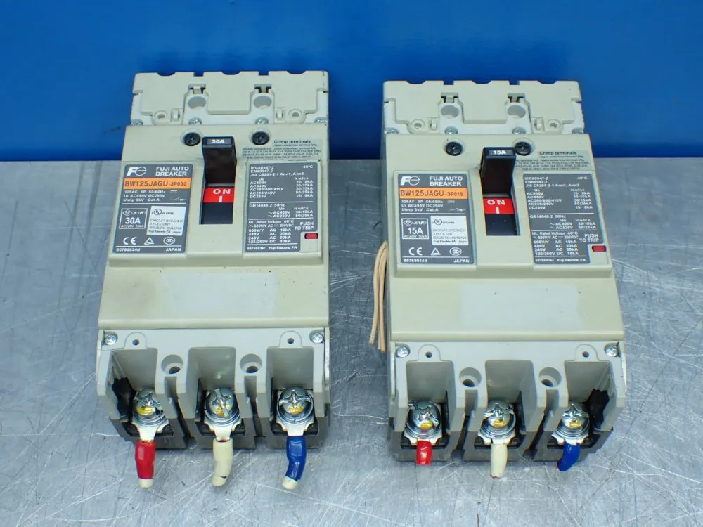 Fuji 2pcs Fuji Circuit Breaker Lot Bw125jagu-3p030 & Bw125jagu-3p013 - Bw125jagu-3p030
