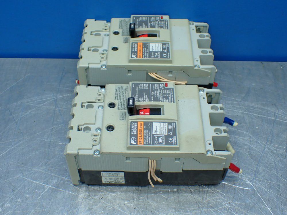 Fuji 2pcs Fuji Circuit Breaker Lot Bw125jagu-3p030 & Bw125jagu-3p013 - Bw125jagu-3p030