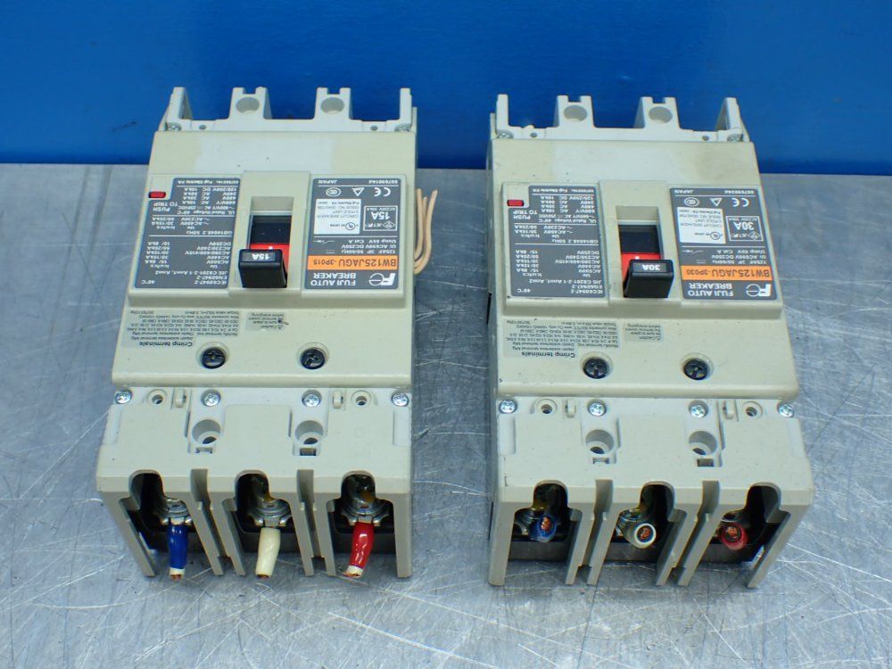 Fuji 2pcs Fuji Circuit Breaker Lot Bw125jagu-3p030 & Bw125jagu-3p013 - Bw125jagu-3p030