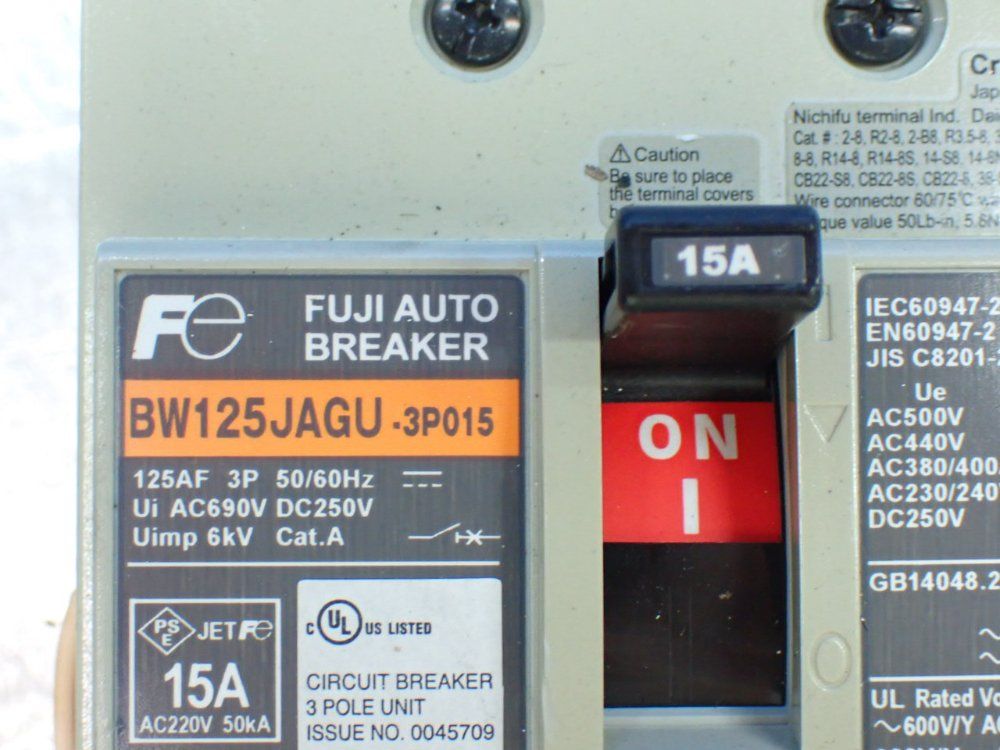 Fuji 2pcs Fuji Circuit Breaker Lot Bw125jagu-3p030 & Bw125jagu-3p013 - Bw125jagu-3p030