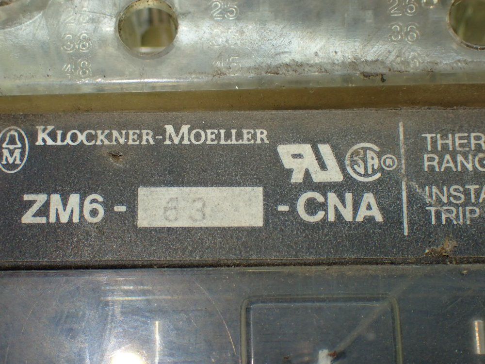 Klockner-moeller 2: 3-pole Molded Case Circuit Breaker Trip Units. - Zm6-63-cna