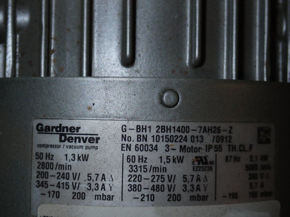 Gardner Denver Regenerative Blower - G-bh12bh1400-7ah2