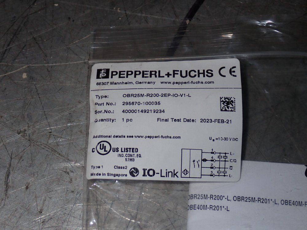 Pepperl And Fuchs Sensor - Obr25m-r200-2ep-io-v1-l